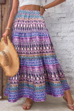 Ethnic Style Printed Elastic High Waist Skirt