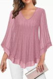 Lace V-neck Long Sleeved T-shirt
