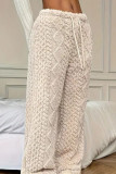 Plush Warm Elastic Waist Wide Leg Pants