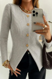 Round Neck Long Sleeved Slim Fit Sweater