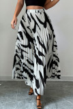 High Elastic Waist Pleated Skirt
