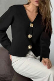 Slim Fit Metal Button Cardigan Sweater