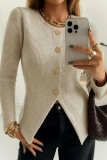 Round Neck Long Sleeved Slim Fit Sweater