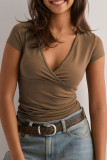 V-neck Slim Fit Short Sleeved T-shirt