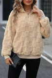 Half Zip Stand Up Collar Plush Hoodie
