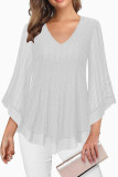 Lace V-neck Long Sleeved T-shirt