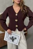Slim Fit Metal Button Cardigan Sweater