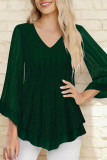 Lace V-neck Long Sleeved T-shirt