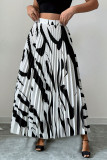 High Elastic Waist Pleated Skirt
