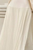 Solid Color Casual Pleated High Waisted Skirt