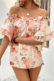 One Shoulder Printed Short Sleeved Shirt