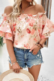 One Shoulder Printed Short Sleeved Shirt