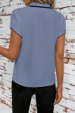 Round Neck Strap Printed Short Sleeved Shirt