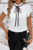 Round Neck Strap Printed Short Sleeved Shirt