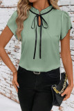 Round Neck Strap Printed Short Sleeved Shirt