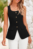 Square Neck Sleeveless Suit Vest
