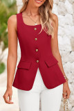 Square Neck Sleeveless Suit Vest