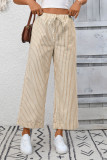 High Waisted Striped Straight Leg Cropped Pants