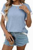 Round Neck Knitted Loose Short Sleeve T-shirt
