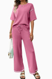 Short Sleeved Shirt Straight Leg Pants Two-piece Set