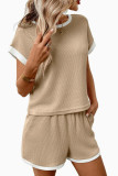 Round Neck Short Sleeved Shorts Two-piece Set