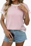 Round Neck Knitted Loose Short Sleeve T-shirt