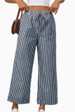 High Waisted Striped Straight Leg Cropped Pants