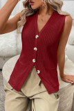 Solid Color Sleeveless Vest Cardigan Sweater