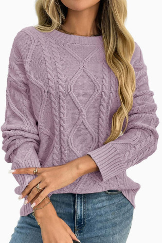 Round Neck Loose Retro Long Sleeved Sweater