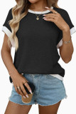 Round Neck Knitted Loose Short Sleeve T-shirt