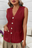 Solid Color Sleeveless Vest Cardigan Sweater