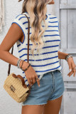 Round Neck Sleeveless Vest Knitted Striped Sweater