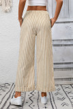 High Waisted Striped Straight Leg Cropped Pants