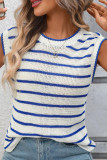 Round Neck Sleeveless Vest Knitted Striped Sweater