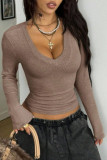 V-neck Slim Fit Long Sleeved Sweater