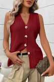 Solid Color Sleeveless Vest Cardigan Sweater