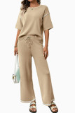 Short Sleeved Shirt Straight Leg Pants Two-piece Set