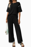 Short Sleeved Shirt Straight Leg Pants Two-piece Set