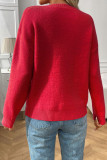 Retro Casual Bow Jacquard Long Sleeve Sweater