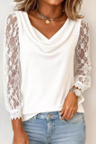 Swing Collar Lace Long Sleeved T-shirt
