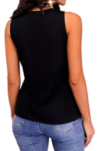 Large Size Solid Color Sequined Sleeveless Vest