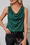 V-neck Sequined Sleeveless Vest