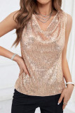 V-neck Sequined Sleeveless Vest