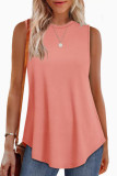 Solid Color Round Neck Loose Sleeveless Vest