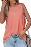 Solid Color Round Neck Loose Sleeveless Vest