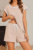 Color Block Crew Neck 2 Piece Set 