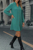 Long Sleeve Solid Color Cardigan Dress