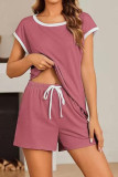 Color Block Crew Neck 2 Piece Set 