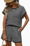  Summer Crew Neck Short Sleeve 2 Piece Set