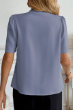 Spring Summer New Button Down Short Sleeve Blouse